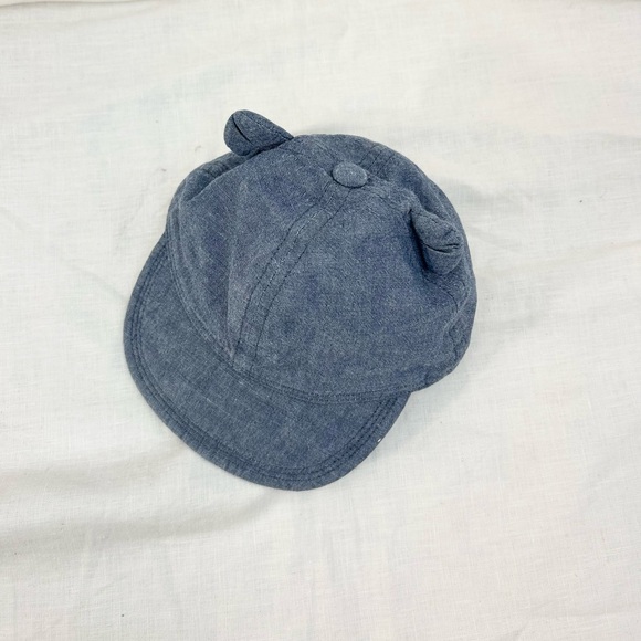 Baby Gap Denim Blue Cap with Bear Ears - Picture 3 of 9